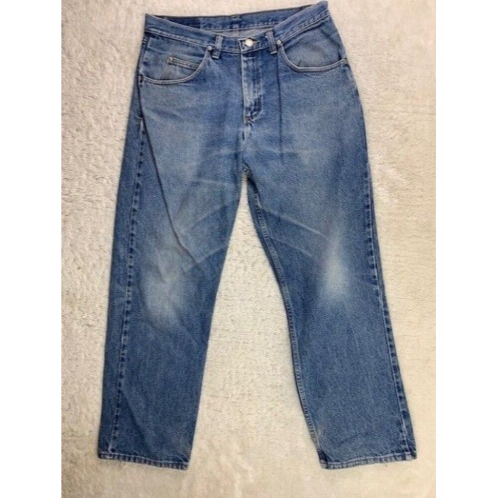Wrangler Size 33x30 Mens Jeans Cotton Straight Med Wash